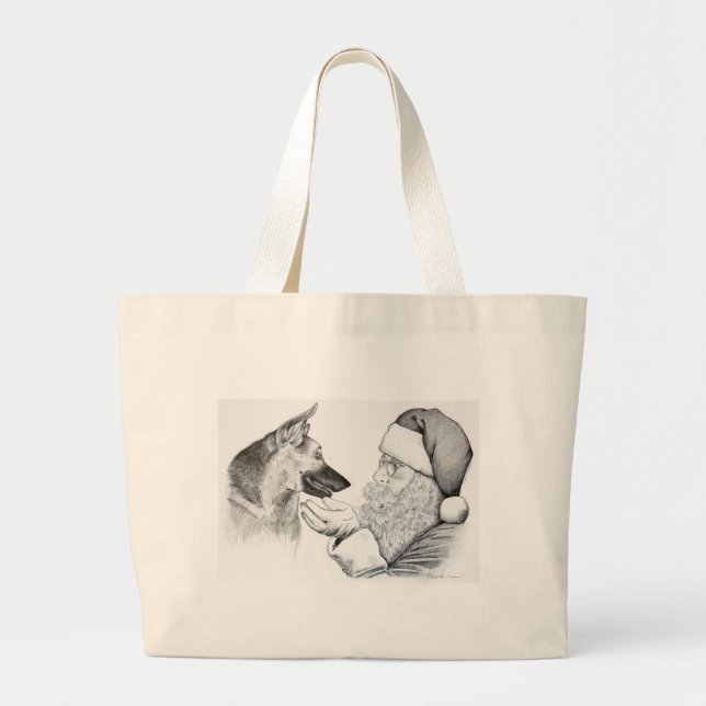 Macksie and-Santa-LARGE Jumbo Tygkasse (Framsidan)