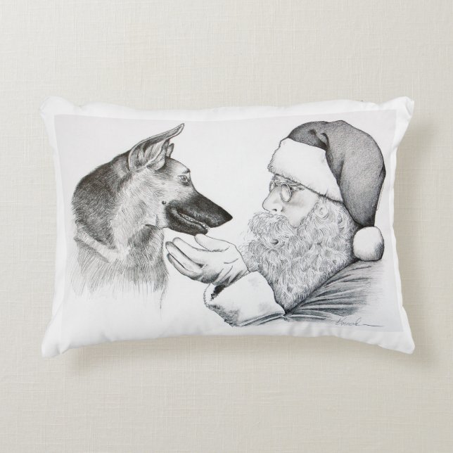 Macksie and-Santa-LARGE Prydnadskudde (Framsidan)