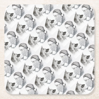 Macksie and-Santa-LARGE Underlägg Papper Kvadrat