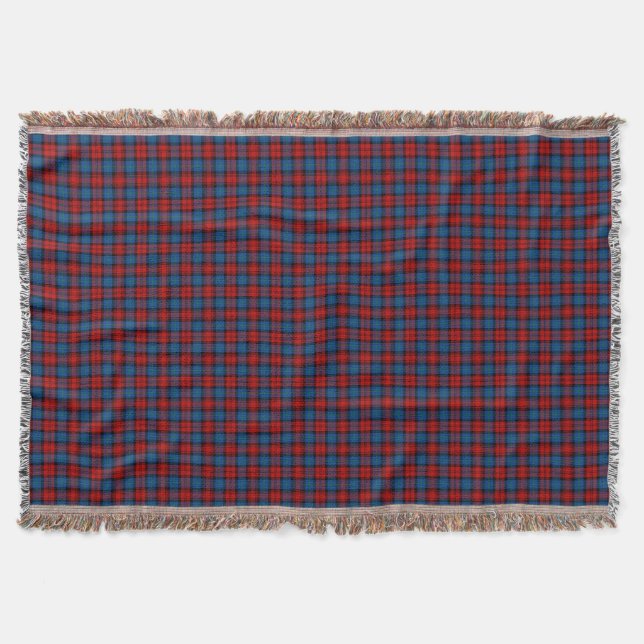 MacLachlan Klan Red och Royal Blue Tartan Mysfilt (Framsidan)