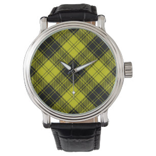 MacLachlan tartan gul svart ruta Armbandsur