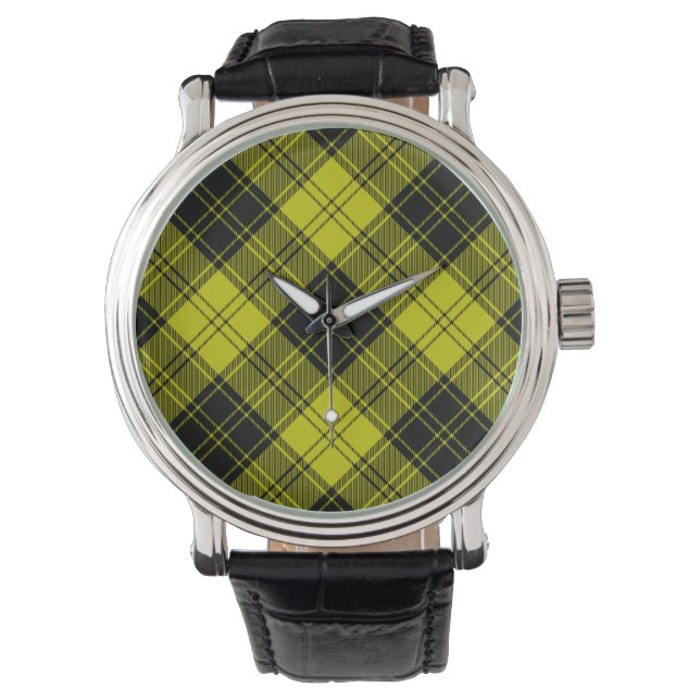 MacLachlan tartan gul svart ruta Armbandsur (Framsida)