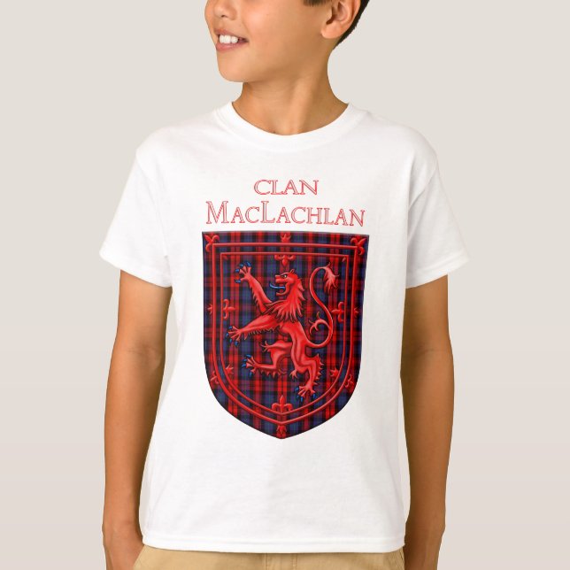 Maclachlan Tartan Scottish Play Lejon Rampant T Shirt (Framsida)