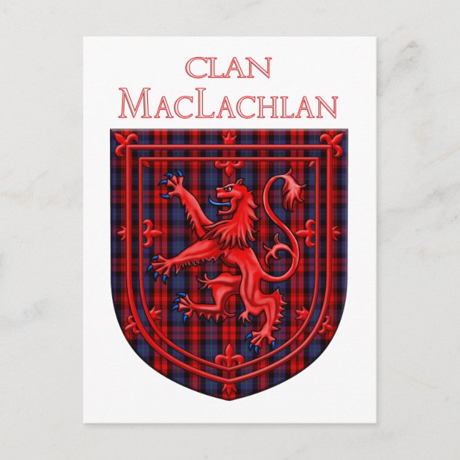 Maclachlan Tartan Scottish Play Lejon Rampant Vykort (Framsida)