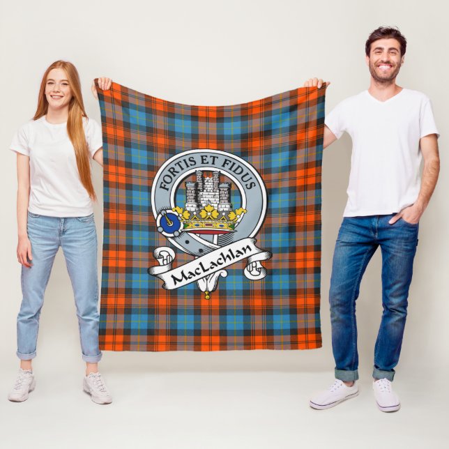 MacLachlan Uråldriga Klansymbol Tartan Rutig Vävna Fleecefilt (På plats)