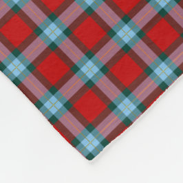MacLaine Klan Bright Red och Himlar Blue Tartan Fleecefilt
