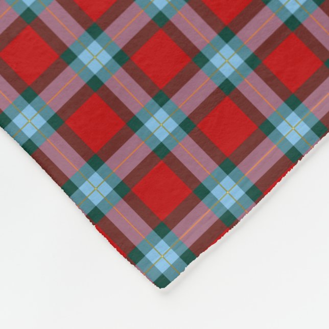 MacLaine Klan Bright Red och Himlar Blue Tartan Fleecefilt (Hörn)