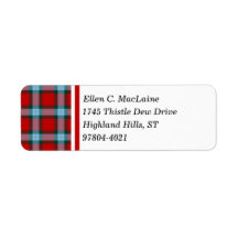 MacLaine Klan Red och Himlar Blue Scottish Tartan