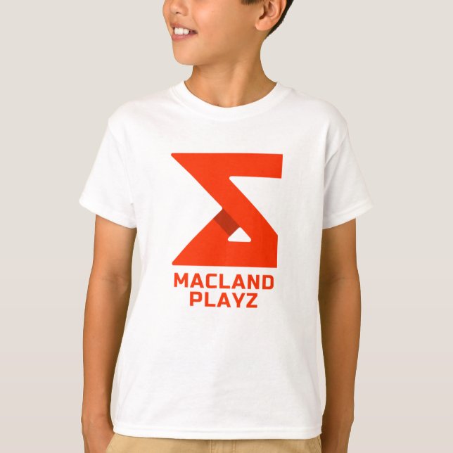 Macland Playz Officiell Merch Unisex White T-Shirt (Framsida)