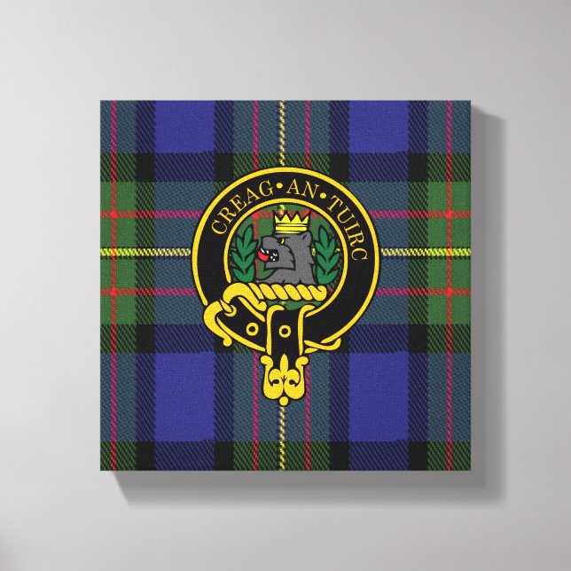 Maclaren Scottish Vapensköld och Tartan Kanvastryc Canvastryck (Framsida)