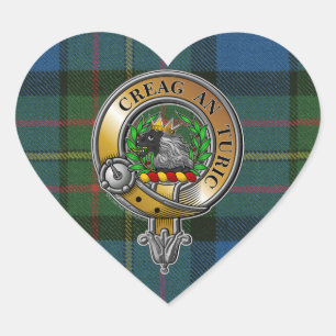 MacLaren Tartan & Badge Hjärtformat Klistermärke