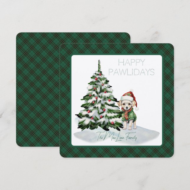 MacLean Hunting Ancient Tartan Lycklig Pawlidays (Fram/baksida)