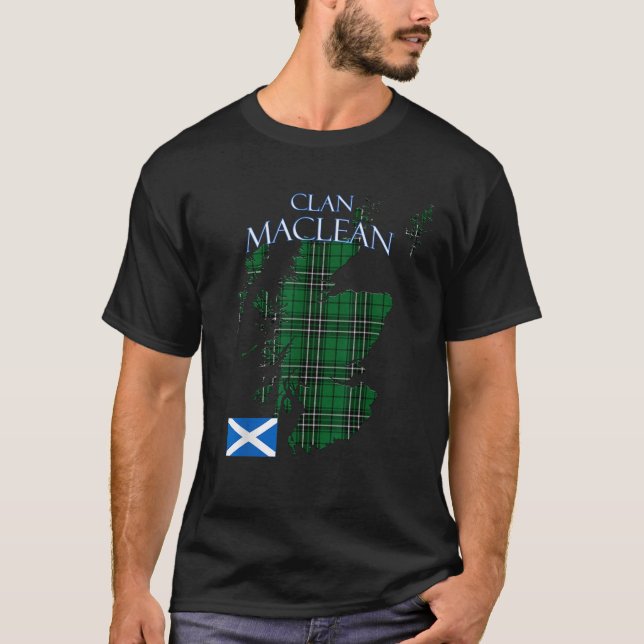 MacLean Hunting Scottish Klan Tartan Scotland T Sh Shirt (Framsida)