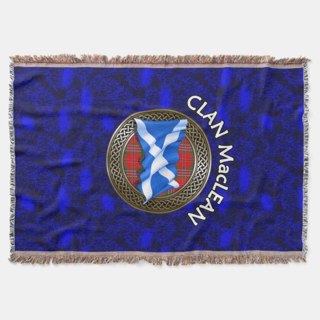 MacLean-klanens tartan knut & flagga Filt (Framsidan)