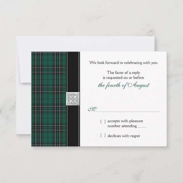MacLean Modern Hunting Tartan Bröllop OSA Reply (Framsida)