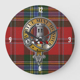 MacLean Tartan & Badge Stor Klocka