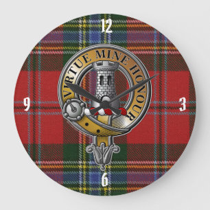 MacLean Tartan & Badge Stor Klocka