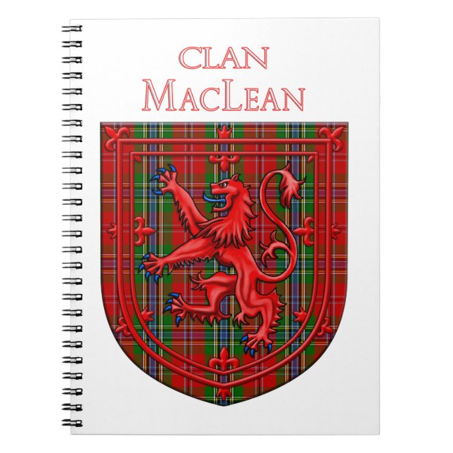 MacLean Tartan Scottish Play Lejon Rampant Anteckningsbok (Framsidan)