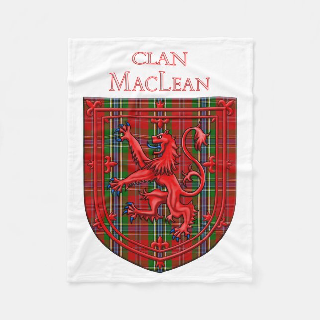 MacLean Tartan Scottish Play Lejon Rampant Fleecefilt (Framsidan)