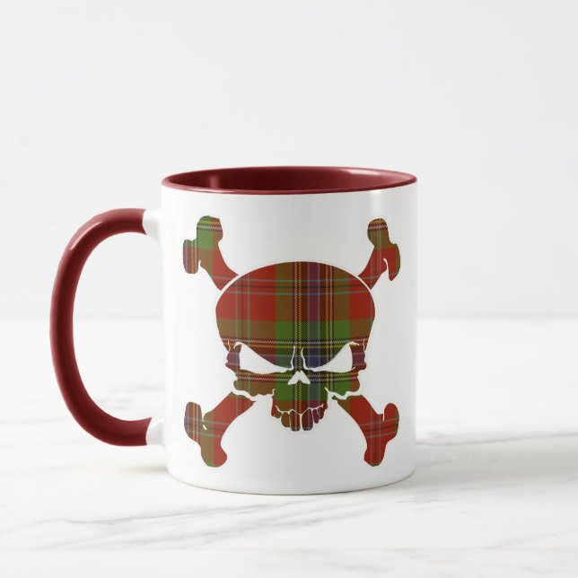 MacLean Tartan Skull, ingen banderoll Mugg (Vänster)