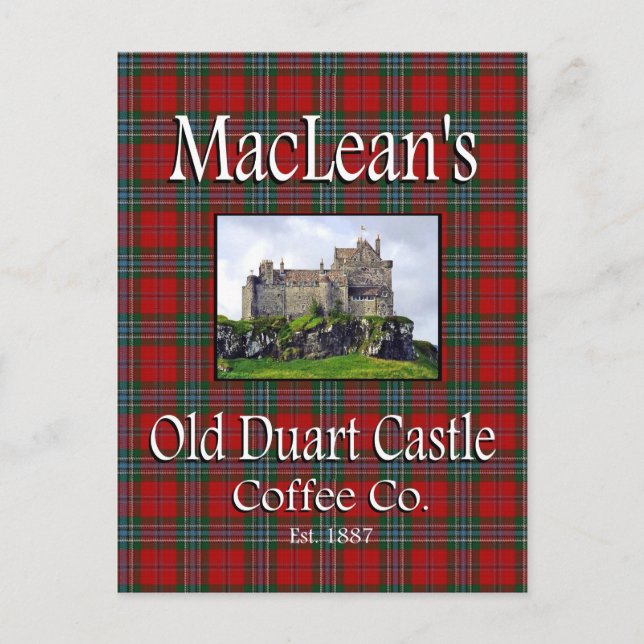 MacLean's Old Duart Castle Coffee Co. Postcard Vykort (Framsida)