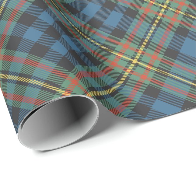 MacLellan Clan Uråldriga Tartan Presentpapper (Rullad Hörn)
