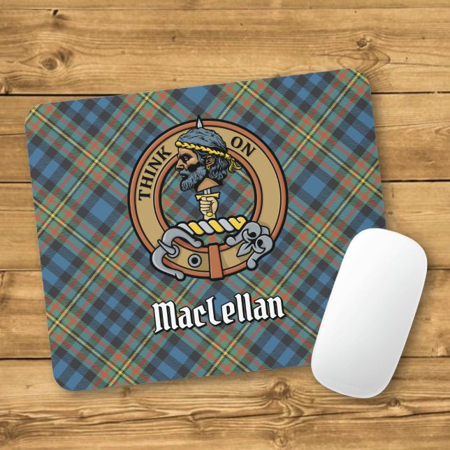 MacLellan Clan Vapen över gammal tartan Musmatta (Skapare uppladdad)