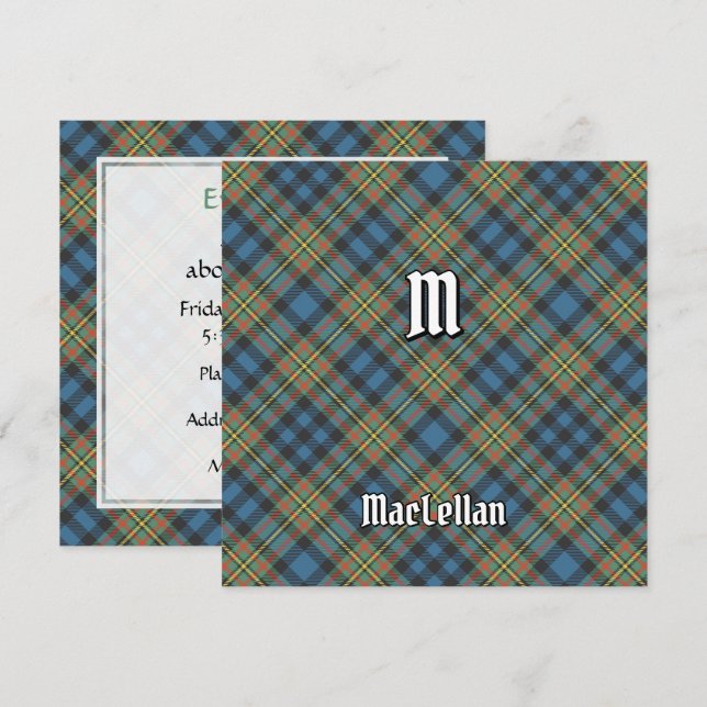 MacLellan-klanens antika tartan Inbjudningar (Fram/baksida)