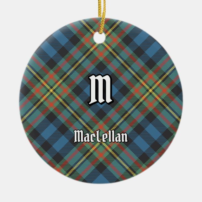 MacLellan-klanens antika tartan Julgransprydnad Keramik (Framsidan)