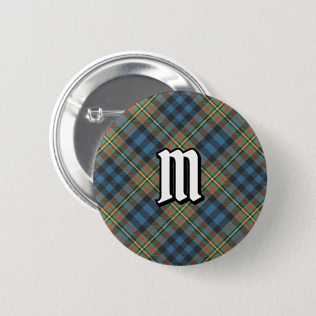 MacLellan-klanens antika tartan Knapp (Framsida & baksida)