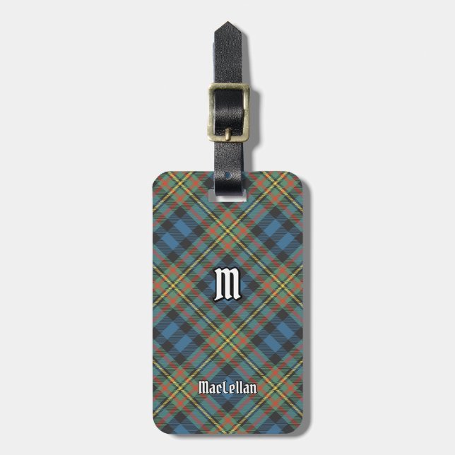 MacLellan-klanens urgamla tartan Bagagebricka (Vertikal Framsida)