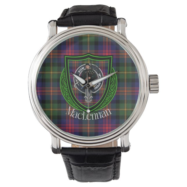MacLennan Scottish Clan Tartan & Crest Armbandsur (Framsida)