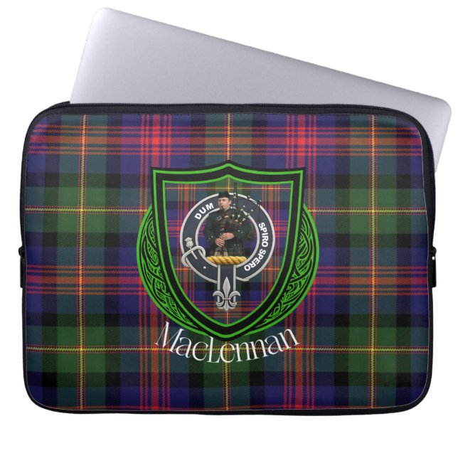 MacLennan Scottish Clan Tartan & Crest Laptop Fodral (Framsidan)