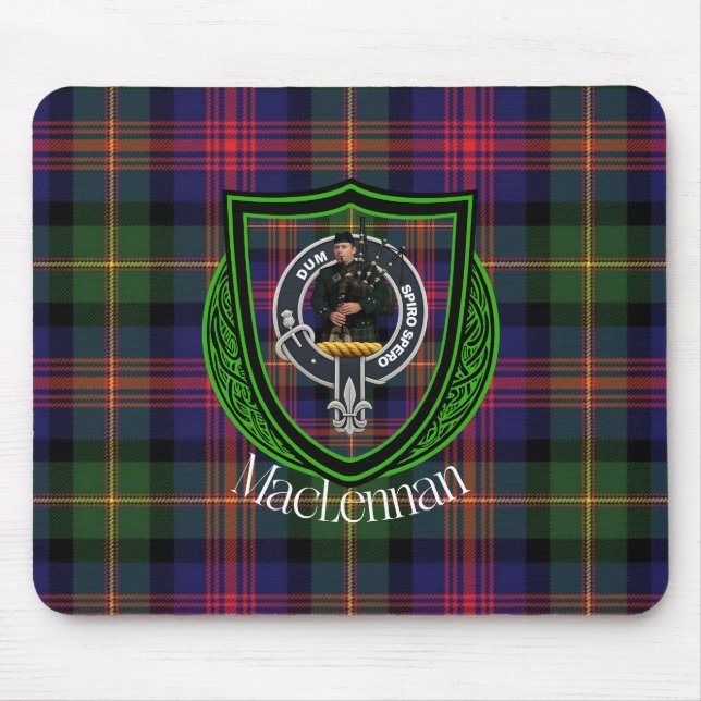MacLennan Scottish Clan Tartan & Crest Musmatta (Framsidan)