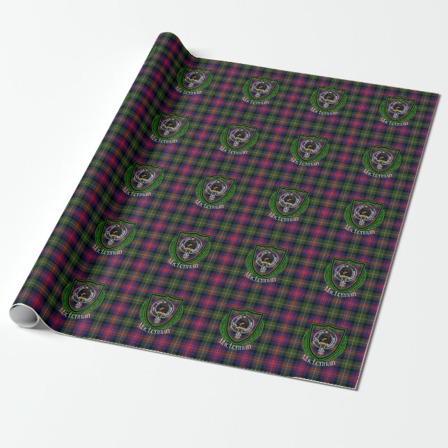 MacLennan Scottish Clan Tartan & Crest Presentpapper (Utrullad)