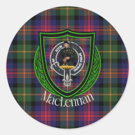 MacLennan Scottish Clan Tartan & Crest Runt Klistermärke