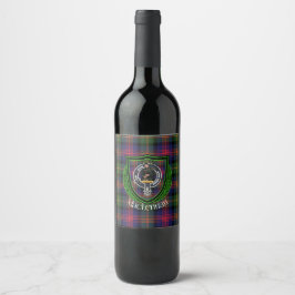 MacLennan skotsk klan tartan & vapen Vinflaska Etikett