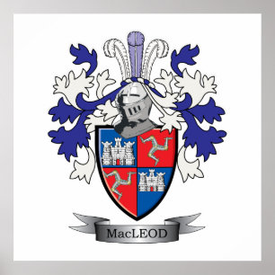 MacLeod Family Crest Jackar av Arm Poster