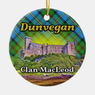 MacLeod för Dunvegan slottklan Isle av Skye Julgransprydnad Keramik