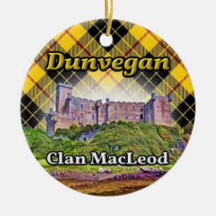 MacLeod för Dunvegan slottklan Tartan Skottland Julgransprydnad Keramik