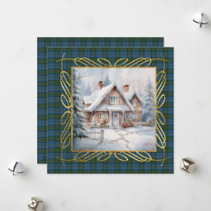 MacLeod Harris gammal skotsk tartan jul Julkort