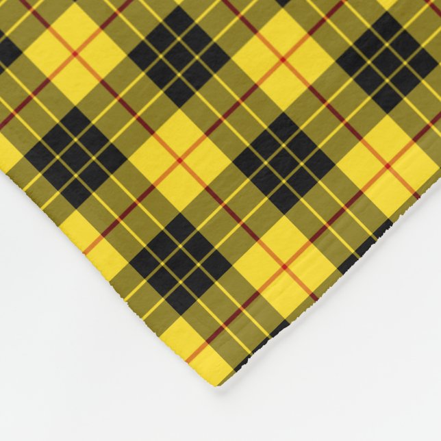 MacLeod Klan Bright Gult och Black Tartan Fleecefilt (Hörn)