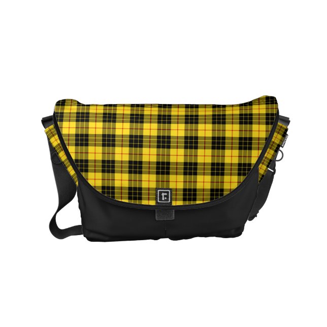 MacLeod Klan Gult och Black Scottish Tartan Messenger Bag (Framsidan)