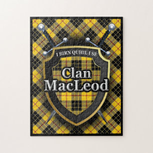 MacLeod Klan Lewis Tartan Swords och Shield Pussel