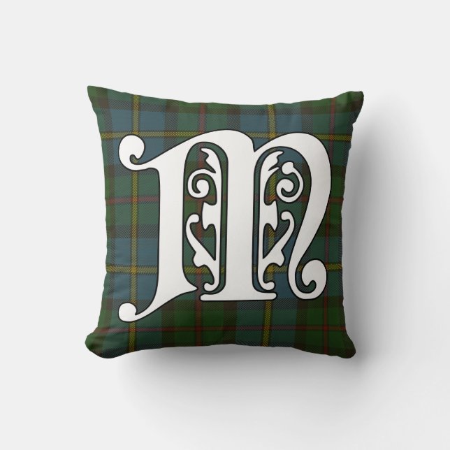 MacLeod Klan Tartan Monogram Kudde (Framsida)