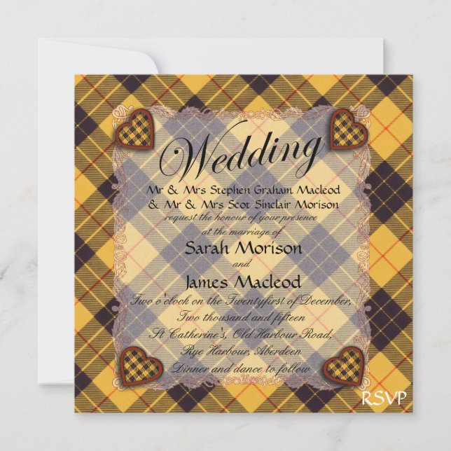 Macleod of Lewis & Ramsay Scottish tartan - Play Inbjudningar (Framsida)