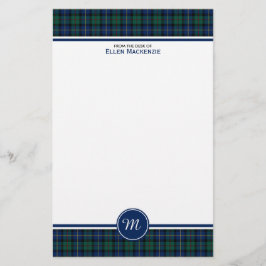 MacLeod of Skye Klan Tartan Monogram Brevpapper