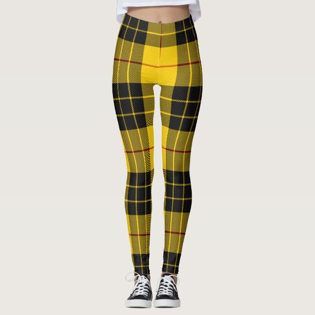 MacLeod Scottish Klan Tartan Plaid Mönster Leggings (Framsida)