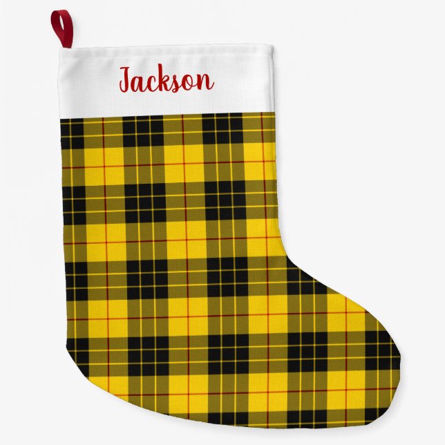 MacLeod Scottish Klan Tartan Play Mönster Stor Julstrumpa (Framsidan)