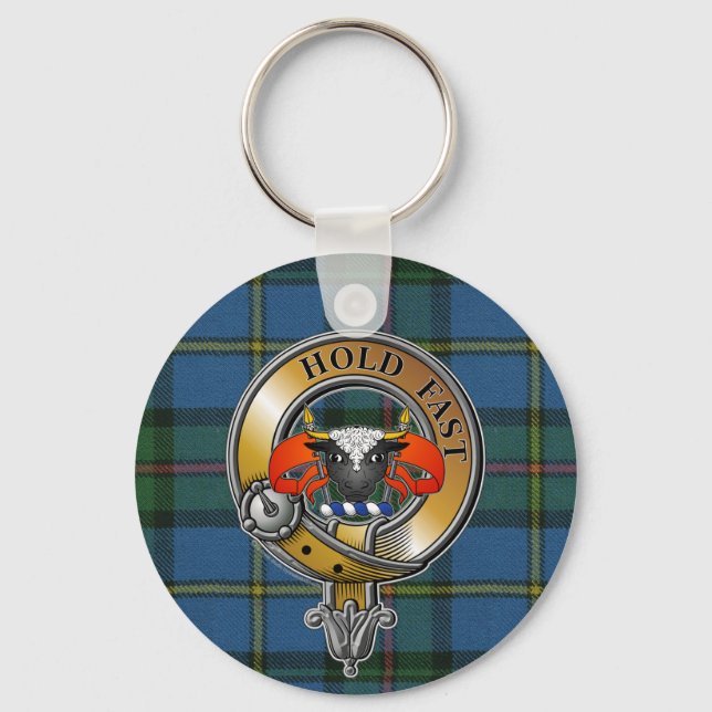MacLeod Tartan & Badge Nyckelring (Framsida)